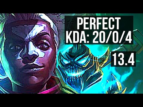 EKKO vs HECARIM (JNG) | 20/0/4, Rank 4 Ekko, Legendary, 6 solo kills, Rank 29 | TR Challenger | 13.4