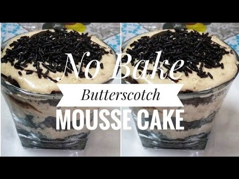 #ButterscotchMousseCake #nobake Butterscotch Mousse Cake Recipe (No baking)