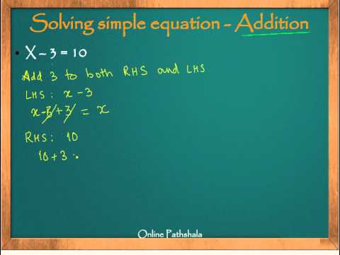 Solving Simple Algebraic Equations - Simple Equations Video Lecture ...