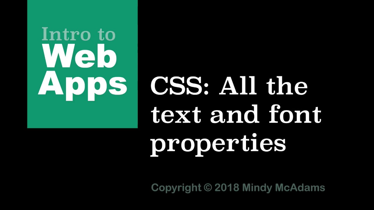 31 CSS: All the font and text properties