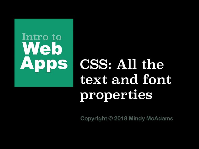 Thumbnail of CSS Font and Text Properties lesson