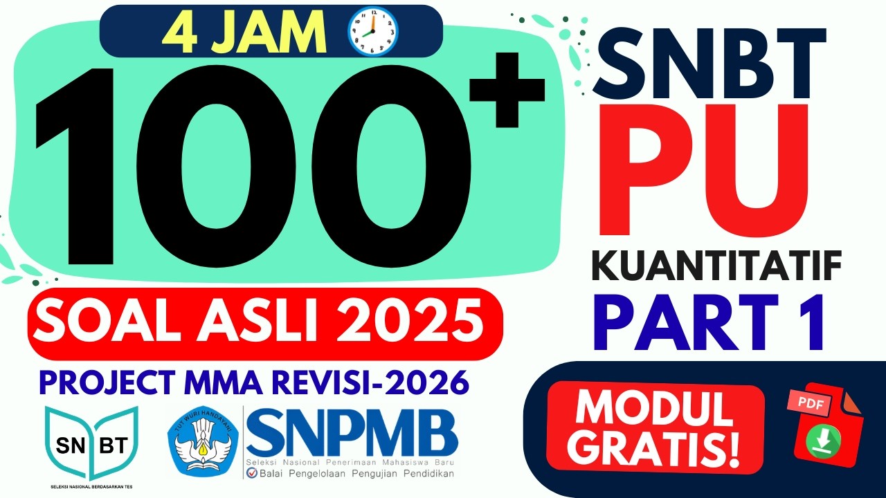 100+ Soal PU UTBK SNBT 2026 (ASLI 2025) | Pembahasan Lengkap 4 JAM PART 1