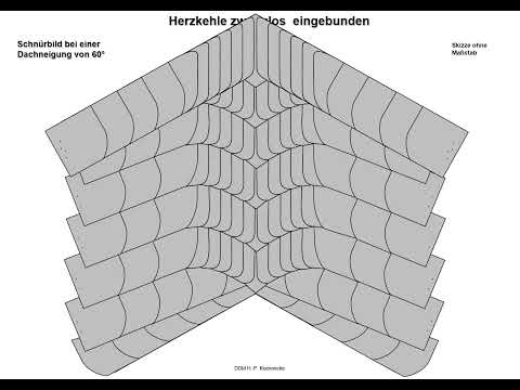 Herzkehle mit Bogenschnittplatten,  zwanglos eingebunden