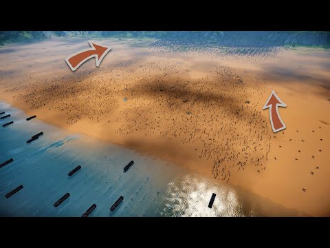 Landing on Infected Island | 14,000 Modern Soldiers vs 1 Million Zombies - UEBS 2