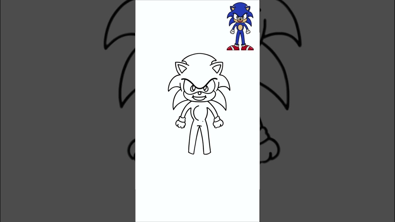 Drawing Sonic in 1 SECOND, 10 SECONDS, 1 MINUTE, 10 MINUTES! #shorts