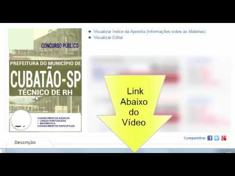 Edital Apostila Concurso de Cubatão 2016-Cargo Técnico de RH