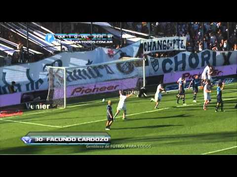 Gol de Cardozo. Quilmes 1 - Vélez 1. Fecha 14. Torneo Inicial 2013. Fútbol Para Todos