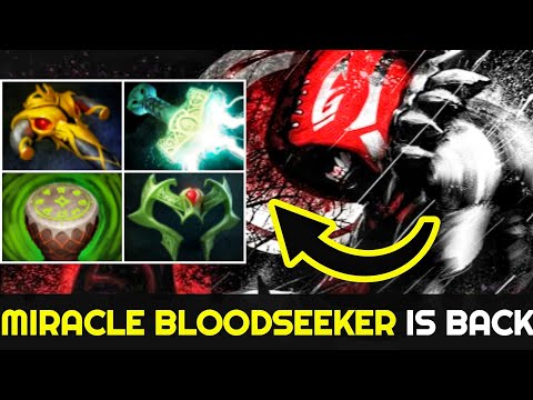 MIRACLE Bloodseeker is back - Insane Attack Speed Build Unkillable Game 7.24 Dota 2