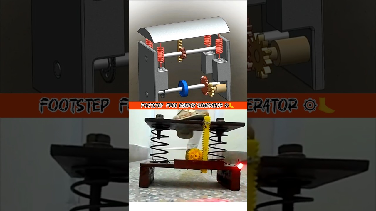 Footstep free energy generator mechanism ⚙️🦶 #3danimation #engineering #animation #mechanical #3d 🔥