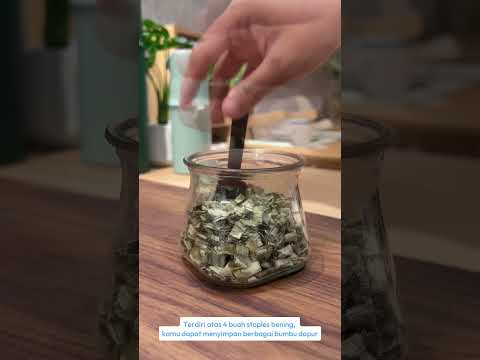 Gambar Informa Callen Tempat Bumbu Dapur Kaca Dengan Nampan Set 4 Pcs - Hitam