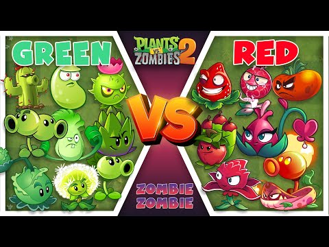 Team RED Vs GREEN - Who Will Win? - PvZ 2 Plant Vs Plant