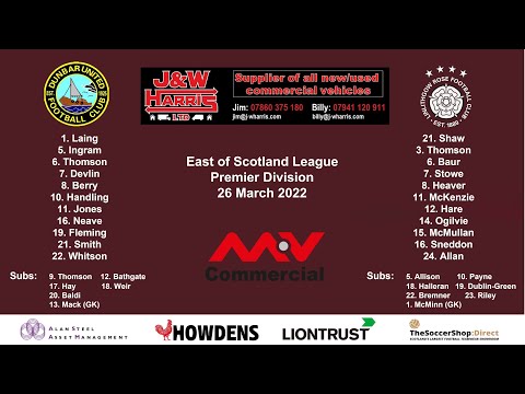 Dunbar United v Linlithgow Rose – 26 March 2022