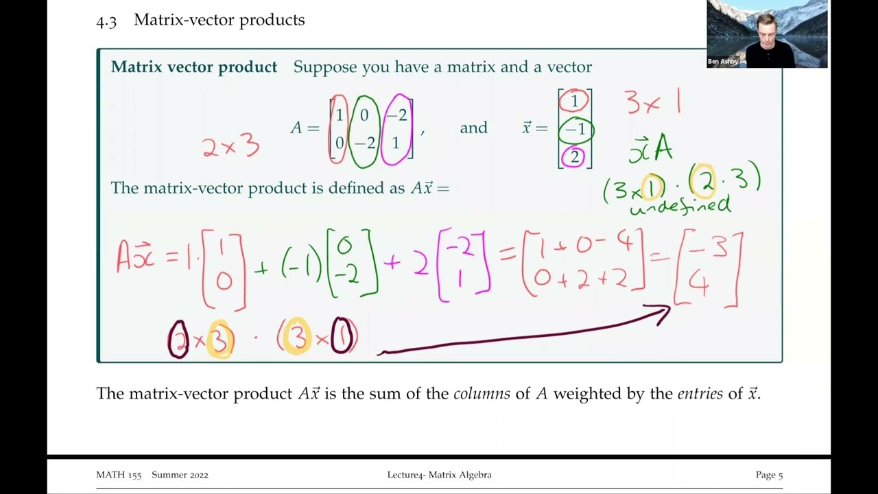 MATH 155  - Lecture 4: Matrices