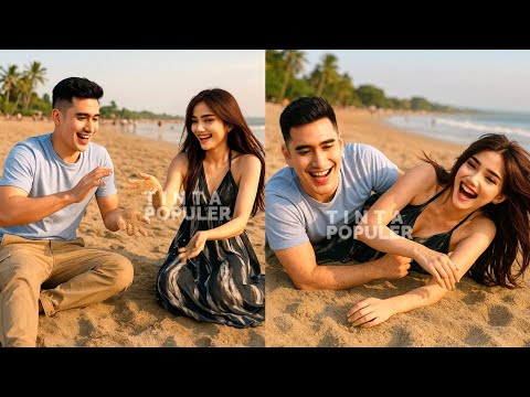 Detik-Detik Verrel dan Fuji dibali terciduk main ditepi pantai, Penuh Cinta, Verfu Bahagia