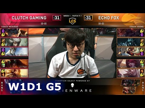 CG vs FOX | Week 1 Day 1 S9 LCS Spring 2019 (ex-NA LCS) | Clutch Gaming vs Echo Fox W1D1