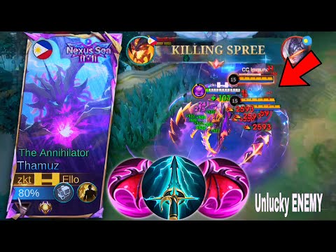 I SOLO GAMEPLAY WITH THAMUZ HIGH DAMAGE BUILD ( This Enemy Trolling Alpha & Vixana Lane ) MLBB