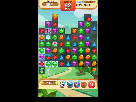 Jewel Match King Level 67 - Walkthrough ( No Booster )
