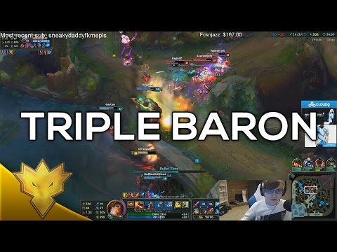 Sneaky vs. Bjergsen - TRIPLE BARON! - NA Solo Queue Highlights