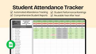 Student Attendance Tracker - Video Tutorial | Google Sheets Template with Ready-to-Print Report