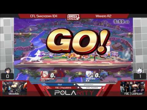 CFL Smackdown 104 WiiU - Meowmix (Bayonetta) vs FBC LeoHeart (Mewtwo) - Winners R2