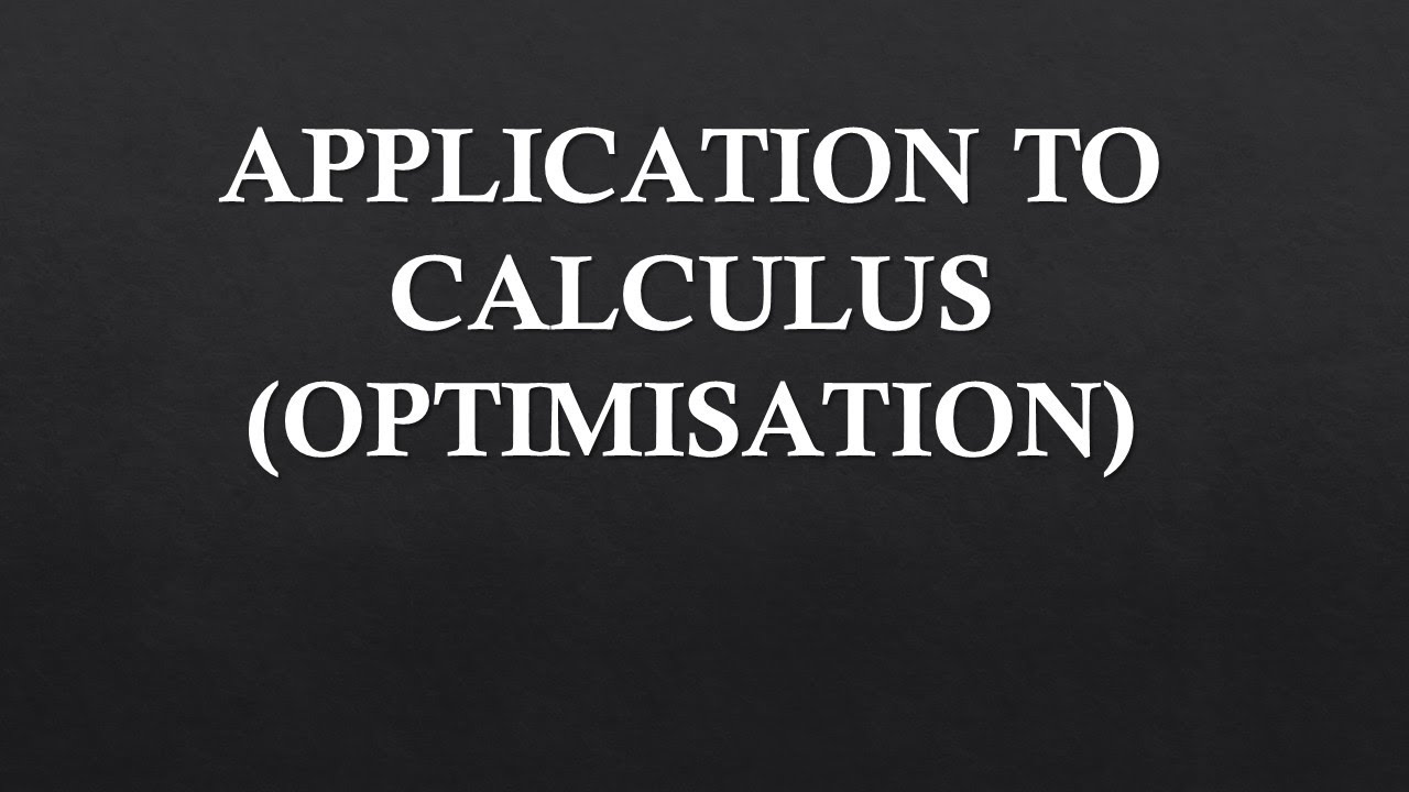 Application to Calculus for Grade 12 with Mr X