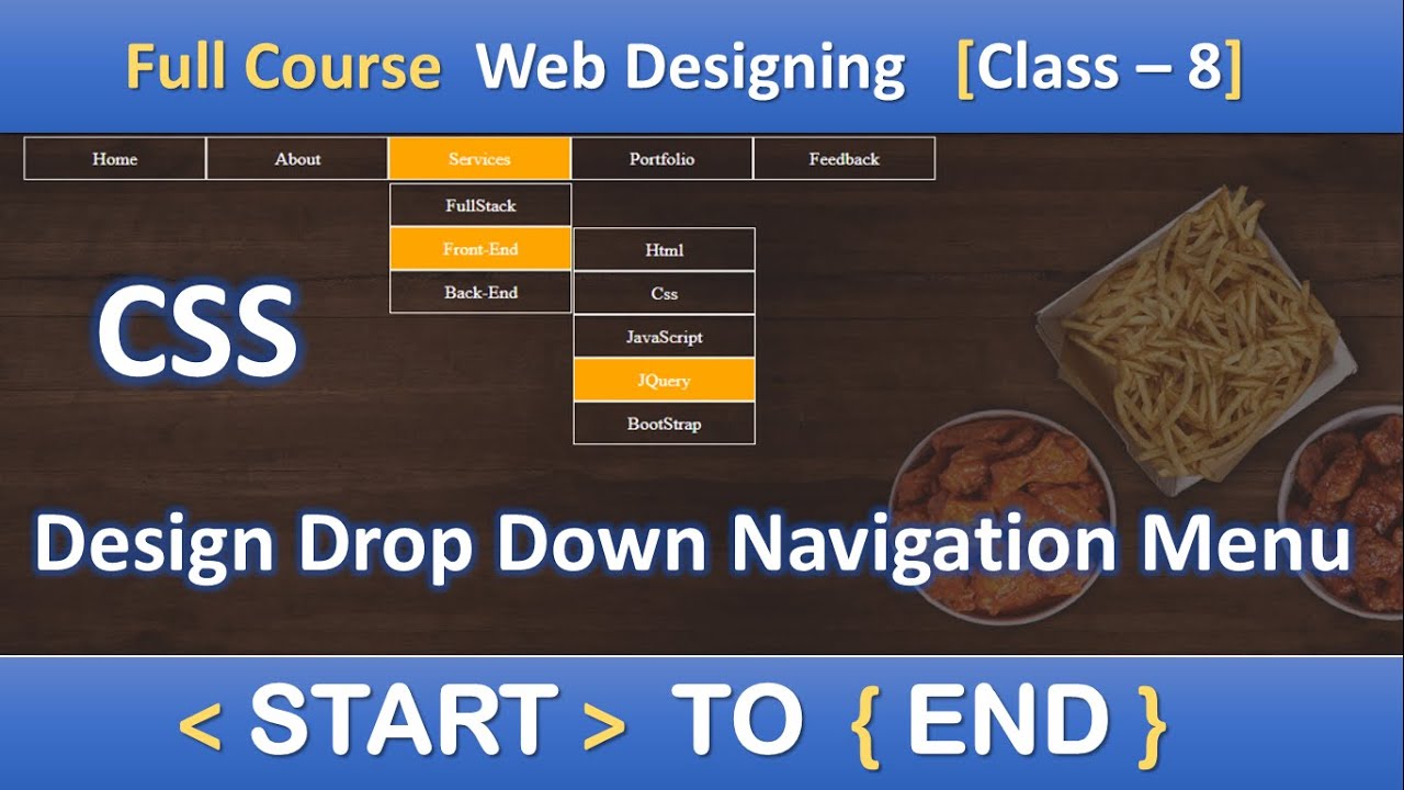 How To Make Drop Down Menu Using HTML And CSS | Part #8 | CSS Tutorial In hindi