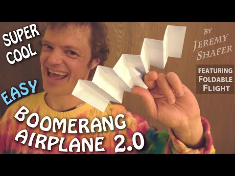 The SUPER COOL Boomerang Airplane 2.0 -- Now It Comes Back Easily!  Origami Boomerang