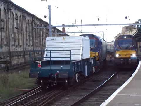 The x2 Class 88 DRS Nos.88009+88002 with FNA-D Nuclear Flask Wagon was arrived at Carlisle.