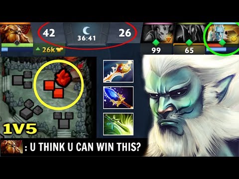 1v5 Divine Rapier PL vs Hard Counter Earthshaker Crazy Megacreeps Def Comeback by Sylar 7.23 Dota 2