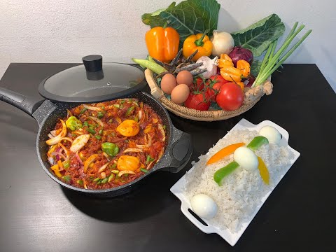Corned beef stew with Rice (Ghanaian style)