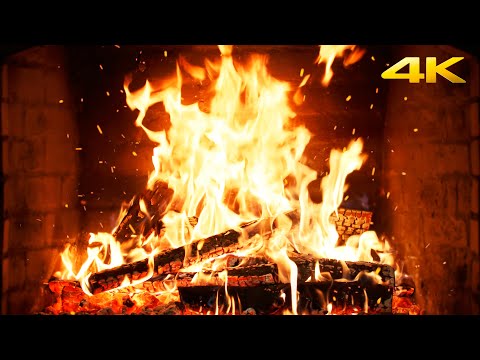 🔥 The MOST AMBIENT FIREPLACE with GLOWING EMBERS and QUIET CRACKLING for CALM CHRISTMAS NIGHTS