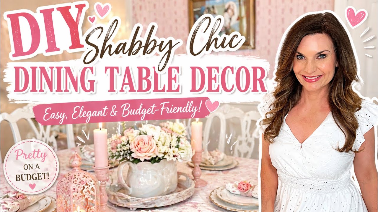  4 DIY Easy Shabby Chic Dining Table Makeover ✨ 🩷 Pretty on a Budget!
