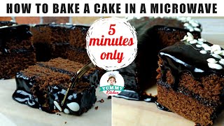 How to Bake a Cake in a Microwave Oven | Microwave Chocolate Cake with Rich Chocolate Frosting