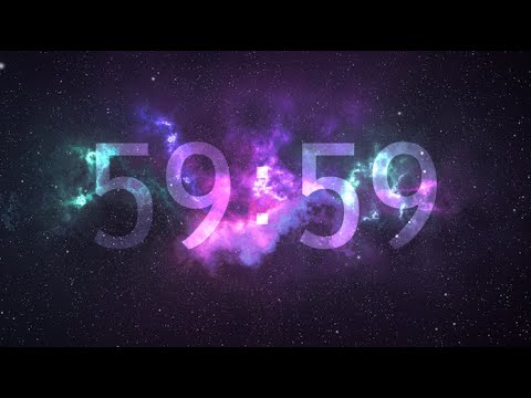 1 Hour Countdown Timer | 4K | Space Scene with white noise
