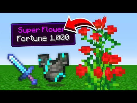 I MADE FLOWERS IN MINECRAFT DROP OVERPOWER WEAPONS