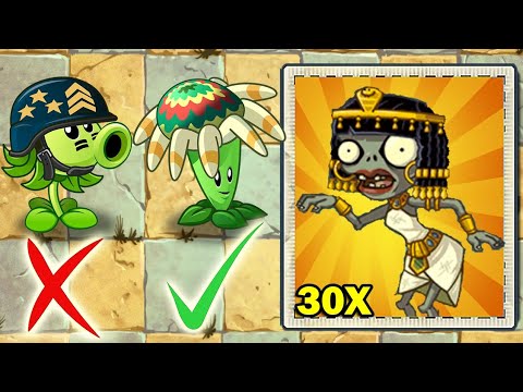 PVZ 2 Battle One Plant Food With All Plant Level 1 Vs 30 Cleopatra Zombie - Plants Vs Zombies 2