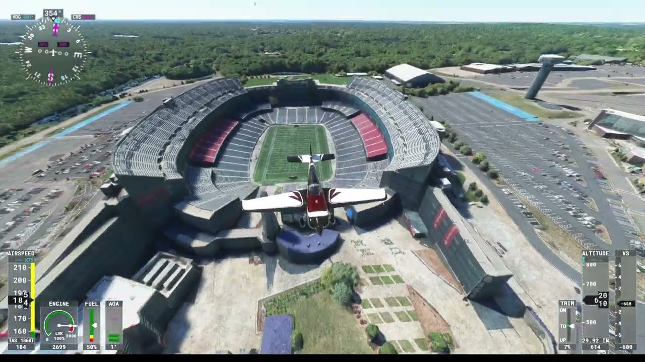 Flying over all 30 NFL stadiums in flight simulator 2020