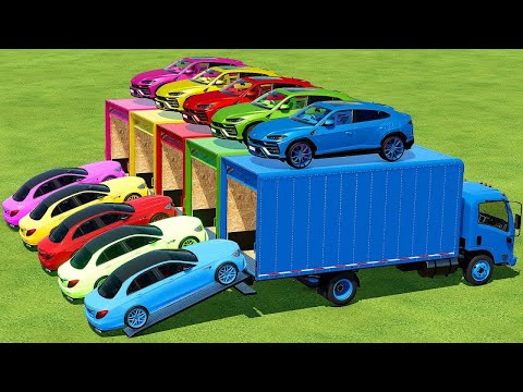 TRANSPORTING LAMBORGHIN URUS & MERCEDE AMG CARS WITH ISUZU TRUCKS - Farming Simulator 22