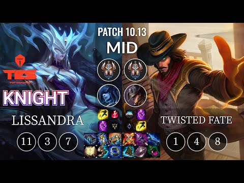 TES knight Lissandra vs Twisted Fate Mid - KR Patch 10.13