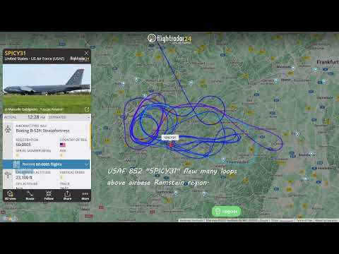 Flightradar24 sky around the Ukraine August 24th 2022 - B52