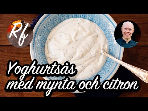 En frisk och krämig yoghurtsås med syrlig citron, färsk eller torkad mynta samt söt honung.  >