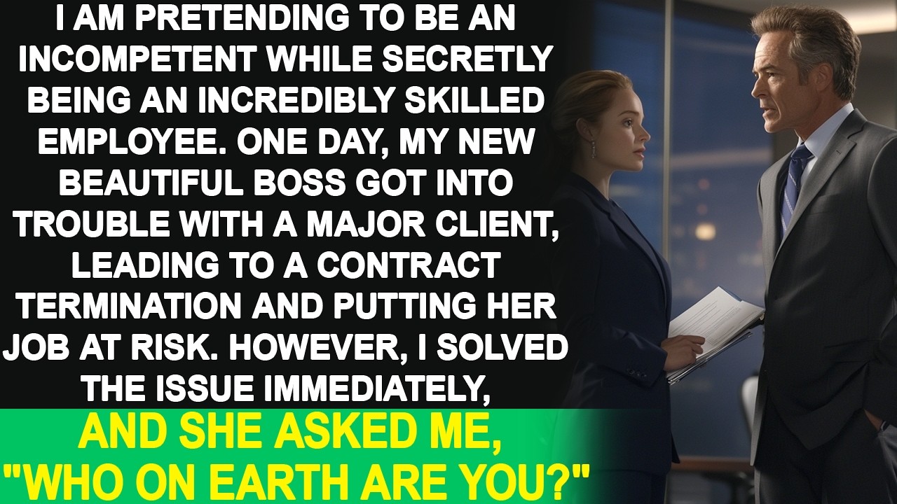 I kept my skills hidden and acted useless. When my beautiful boss faced being fired, I saved her...
