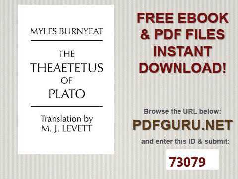 The Theaetetus of Plato Hackett Classics