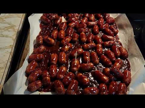 Sheet Pan Baked Cocktail BBQ Smokies