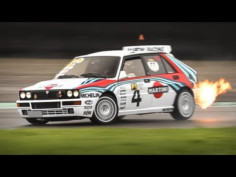 Lancia Delta HF Integrale Evoluzione having fun on wet & slippery track!