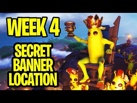 Fortnite - Week 4 SECRET BANNER Location Season 8 hidden