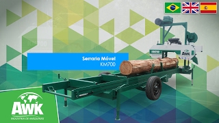 Serraria Móvel AWK KM 700 Standart c/ Reboque Agrícola – Motor Buffalo 23 CV – Apenas 5,5h de Uso! Vídeo Serraria Móvel AWK KM 700 Standart c/ Reboque Agrícola – Motor Buffalo 23 CV – Apenas 5,5h de Uso!