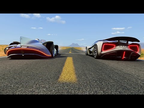 Thumbnail for Mercedes-Benz Vision EQ Silver Arrow Concept vs Lotus Evija - Drag Race by rall, Sports car, rally, Mercedes-Benz, Car