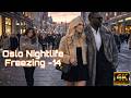 OSLO NIGHT LIFE 4K Walking Tour Norway Freezing Day With Captions 4K 60fps