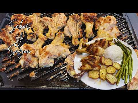 Piernas de Pollo Asadas con Papas y Espárragos al Horno 🍗🥔🥦🔥